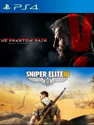 2 JUEGOS EN 1 METAL GEAR SOLID V THE PHANTOM PAIN MAS Sniper Elite 3 PS4